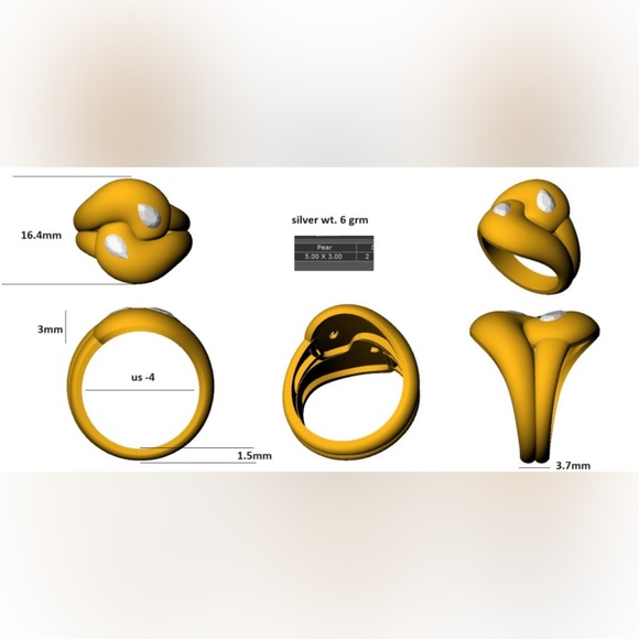 Brent Neale look-alike Flush Knot Gold Plated Ring - Picture 10 of 13